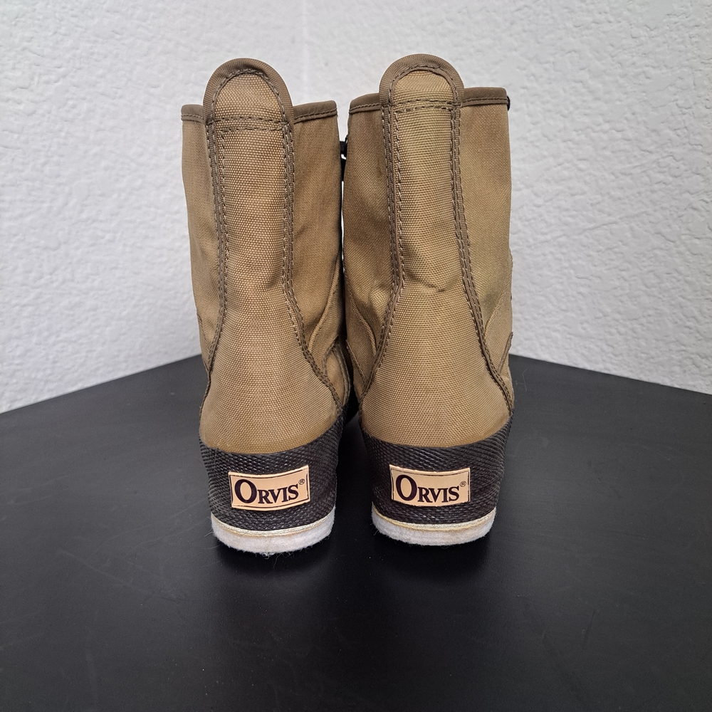 Orvis Boys/Girls Size 6 Fly Fishing Wading Boots Khaki Canvas Felt Bottoms - Picture 3 of 9